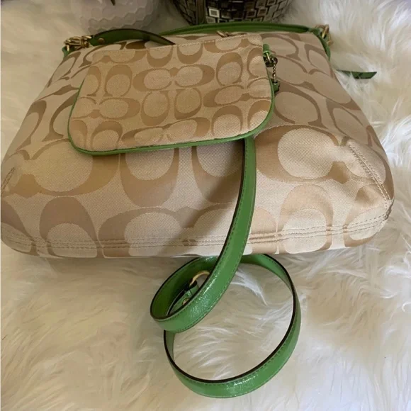 COACH Poppy Signature Jacquard Boho Shoulder/Crossbody Bag and wristlet.